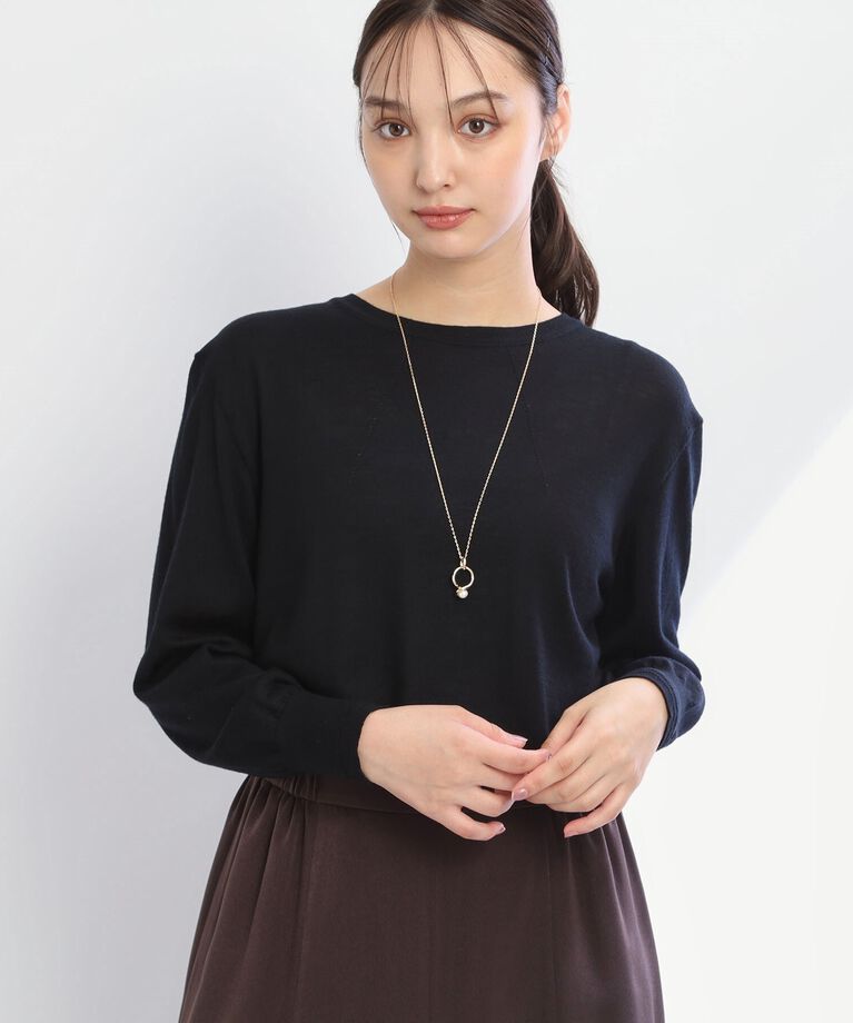 Reflect「【SALE／アンサンブル可能】きれいめベーシックニット」|ニット・セーター|ブラック(019)