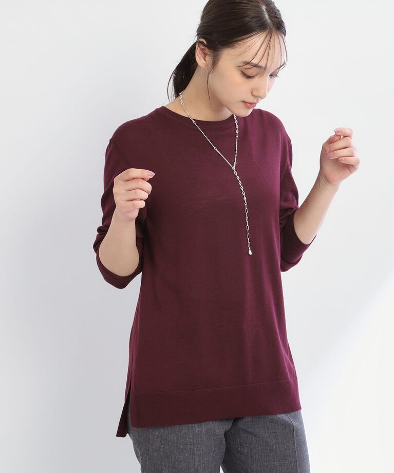 Reflect「【SALE／アンサンブル可能】きれいめベーシックニット」|ニット・セーター|ボルドー(064)