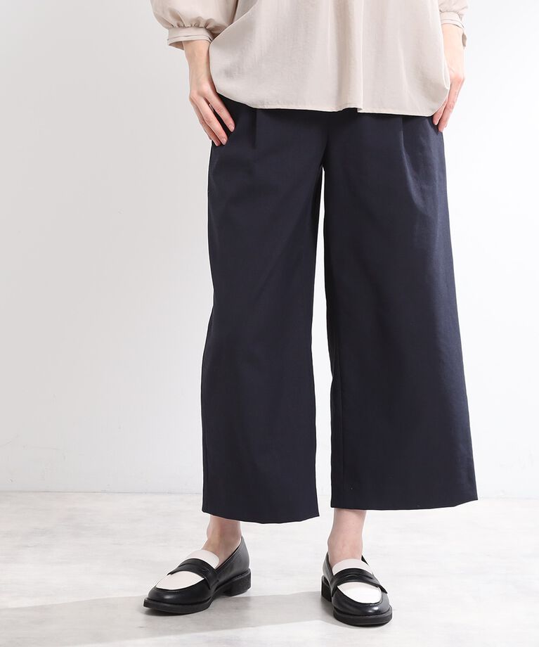 Reflect「【E‐QUALITY／手洗い可】ワイドクロップドパンツ」|その他|ネイビー(094)
