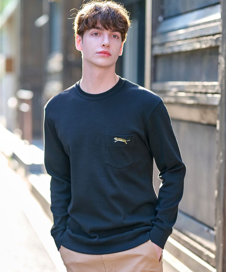 DRESSTERIOR「ハイカウント フライスロングTシャツ」|Tシャツ・カットソー|ブラック(019)