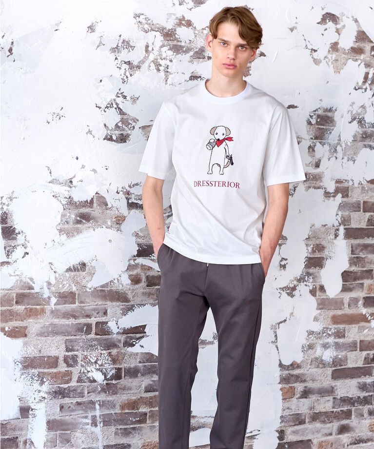DRESSTERIOR「【接触冷感／抗菌防臭／消臭】ICE CLEAR COTTON DRINKER DOG Tシャツ」|Tシャツ・カットソー|