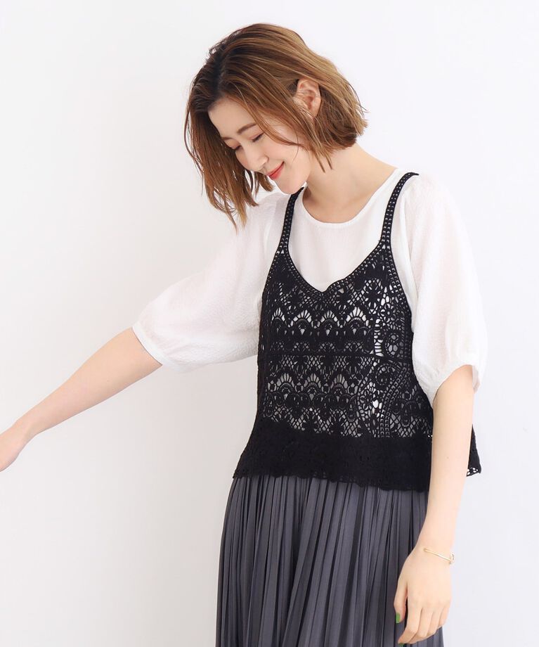 grove「クロシェ風ビスチェ×ブラウスセット」|シャツ・ブラウス|