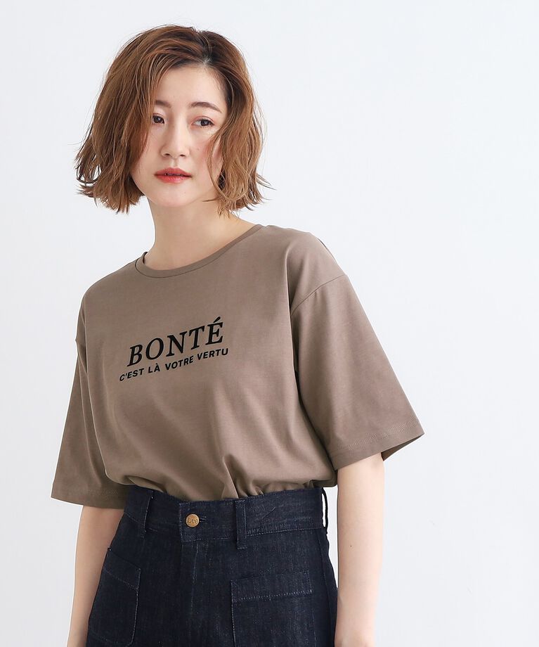 grove「＜接触冷感・UVカット・ご自宅で洗える＞ロゴプリント5分袖Tシャツ」|Tシャツ・カットソー|ﾓｶﾌﾞﾗｳﾝ(142)