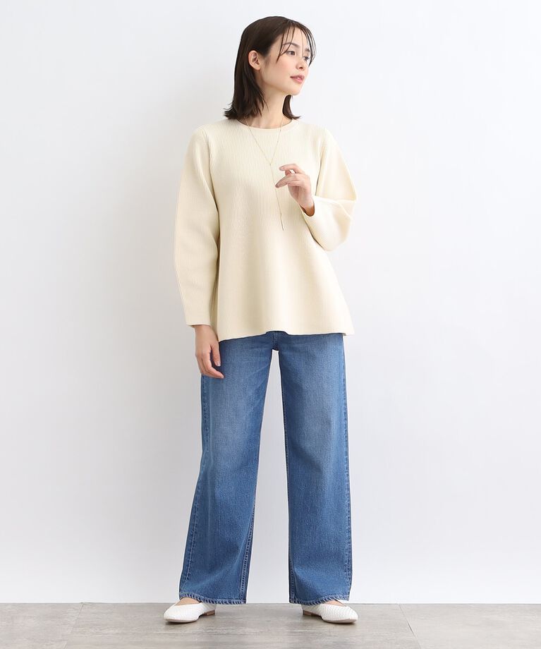 INDIVI「【洗える】ペプラムデザインニット」|ニット・セーター|