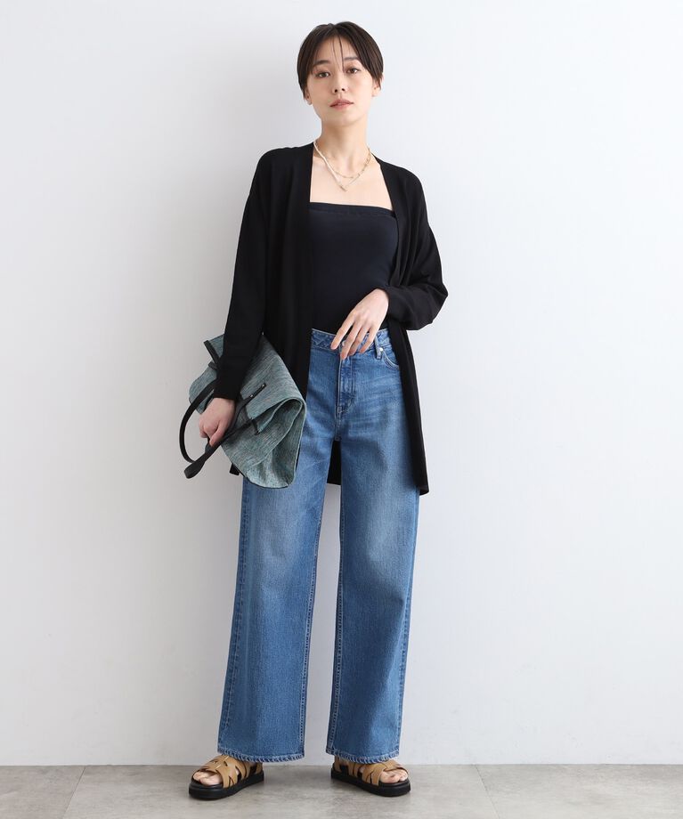 INDIVI「【洗える】リラックスロングニットカーディガン」|カーディガン|