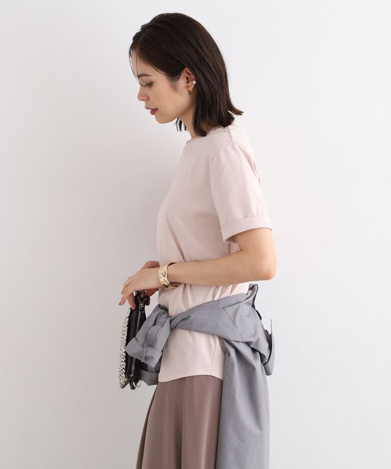INDIVI「【洗える/コットン100%】裾デザイン大人Tシャツ」|Tシャツ・カットソー|