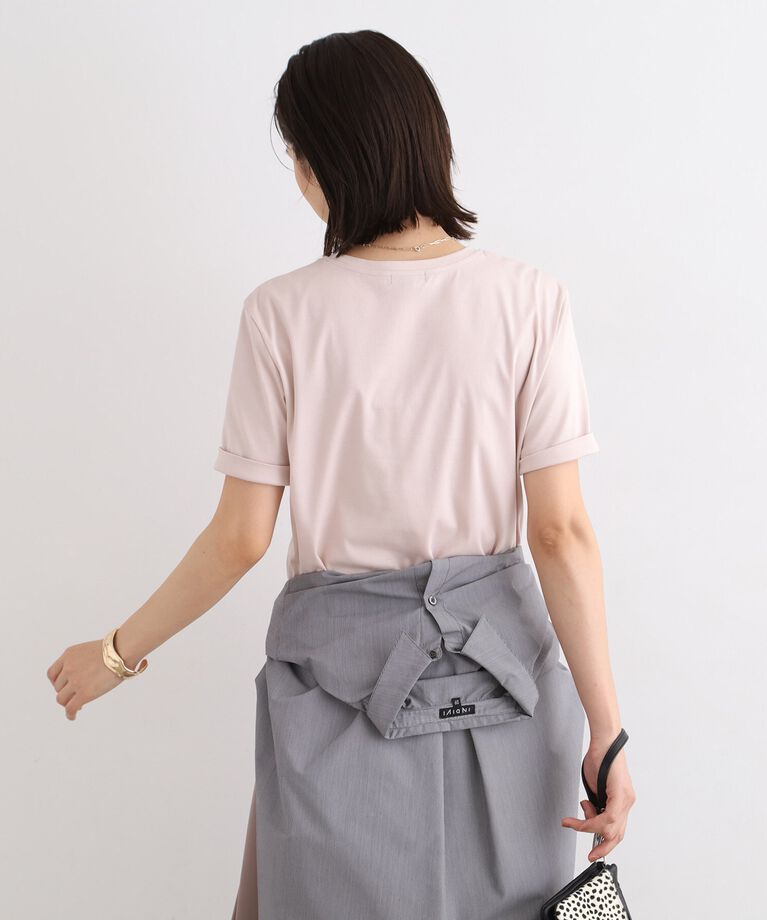 INDIVI「【洗える/コットン100%】裾デザイン大人Tシャツ」|Tシャツ・カットソー|