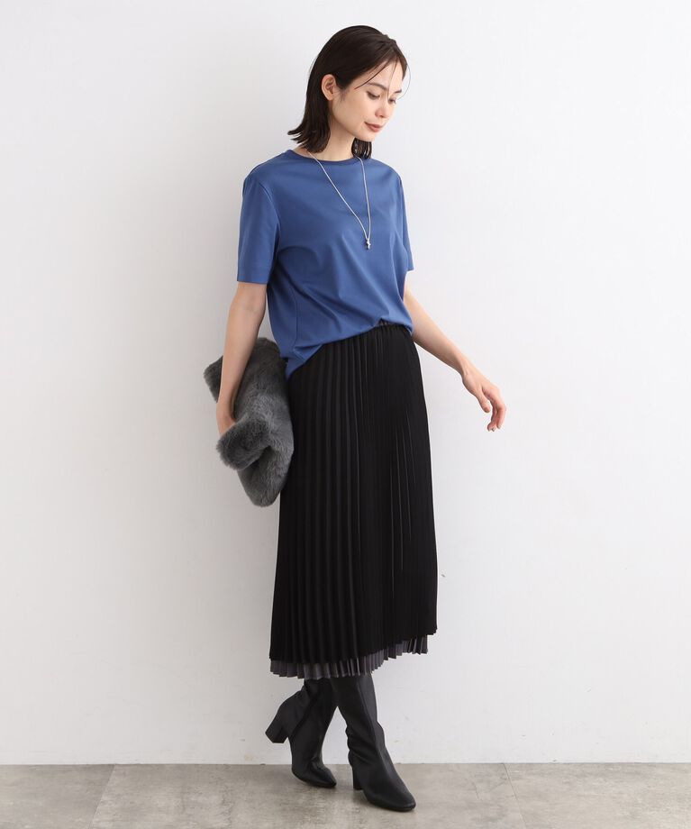 INDIVI「【洗える/コットン100%】裾デザイン大人Tシャツ」|Tシャツ・カットソー|