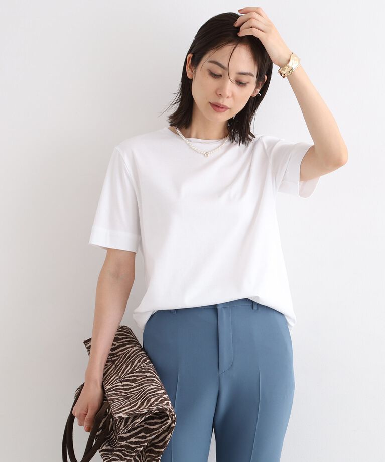 INDIVI「【洗える/コットン100%】裾デザイン大人Tシャツ」|Tシャツ・カットソー|