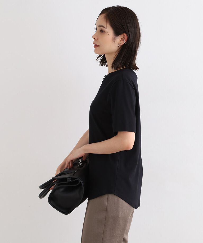 INDIVI「【洗える/コットン100%】裾デザイン大人Tシャツ」|Tシャツ・カットソー|