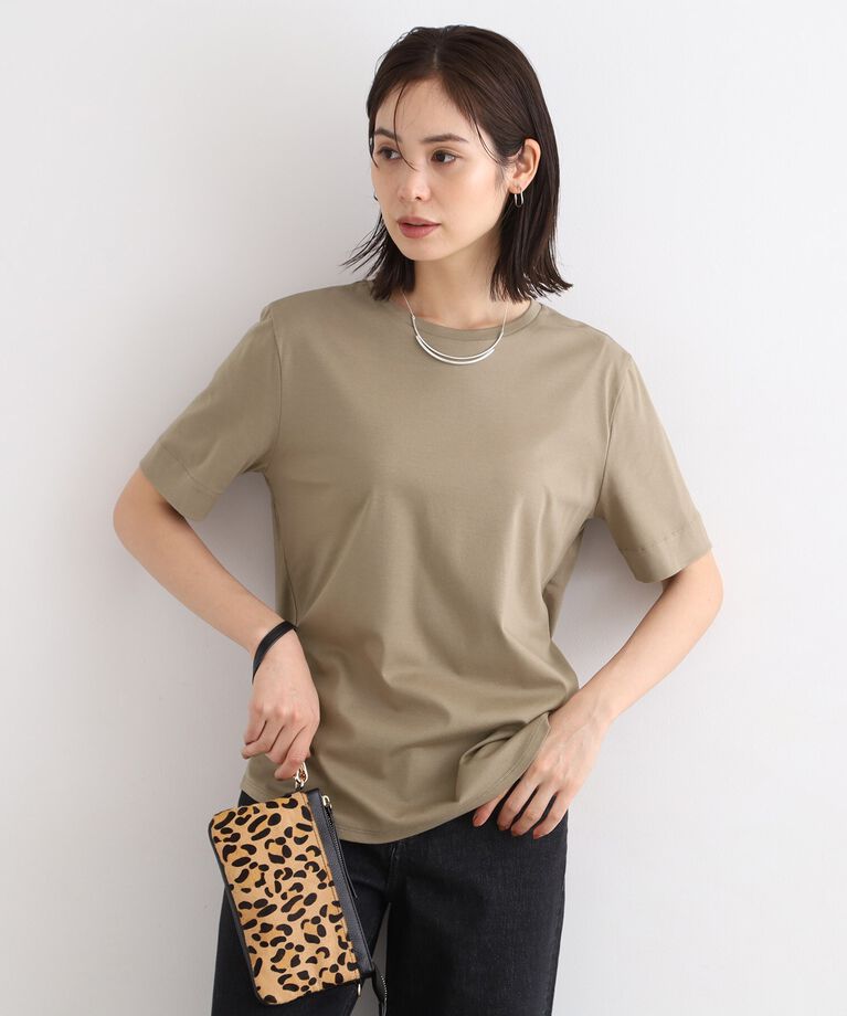 INDIVI「【洗える/コットン100%】裾デザイン大人Tシャツ」|Tシャツ・カットソー|ｶｰｷ(029)
