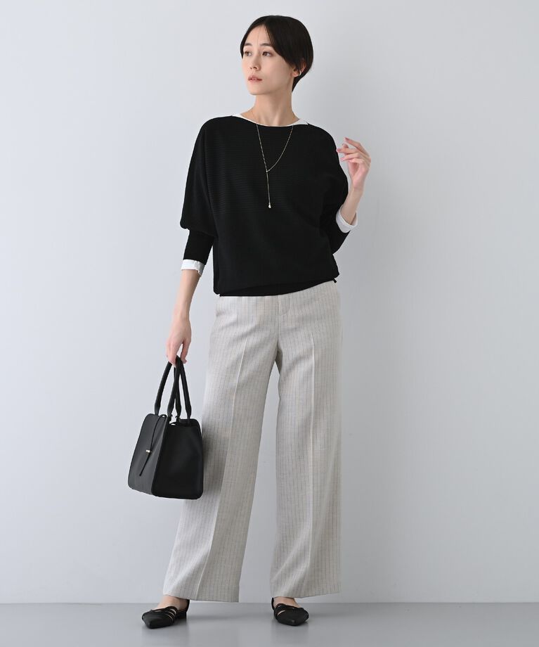 INDIVI「春SALE！【洗える／無縫製】美シルエット ドルマンスリーブニット」|ニット・セーター|