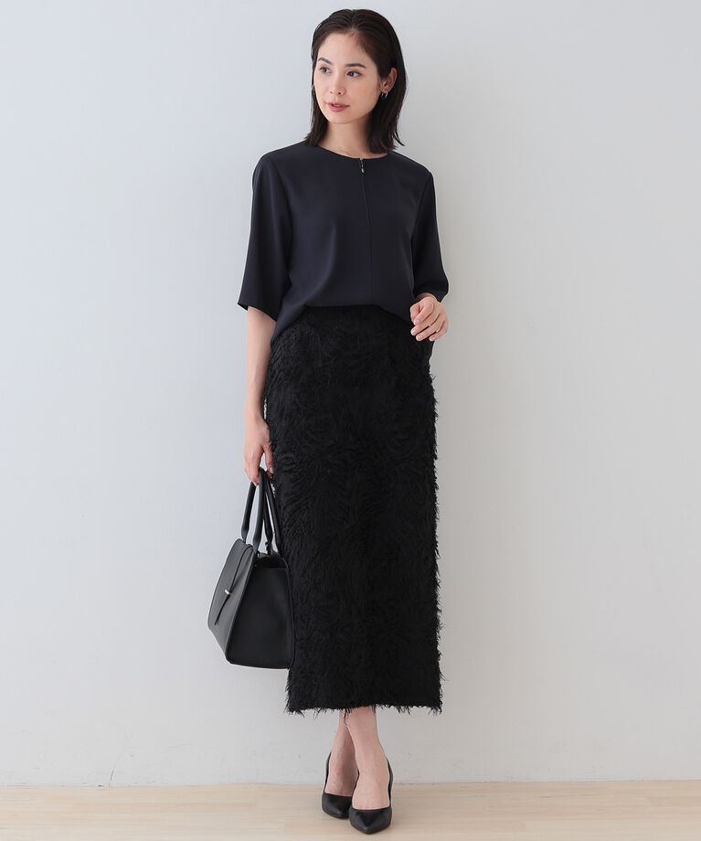 INDIVI「【洗える】ハーフジップデザインブラウス」|シャツ・ブラウス|