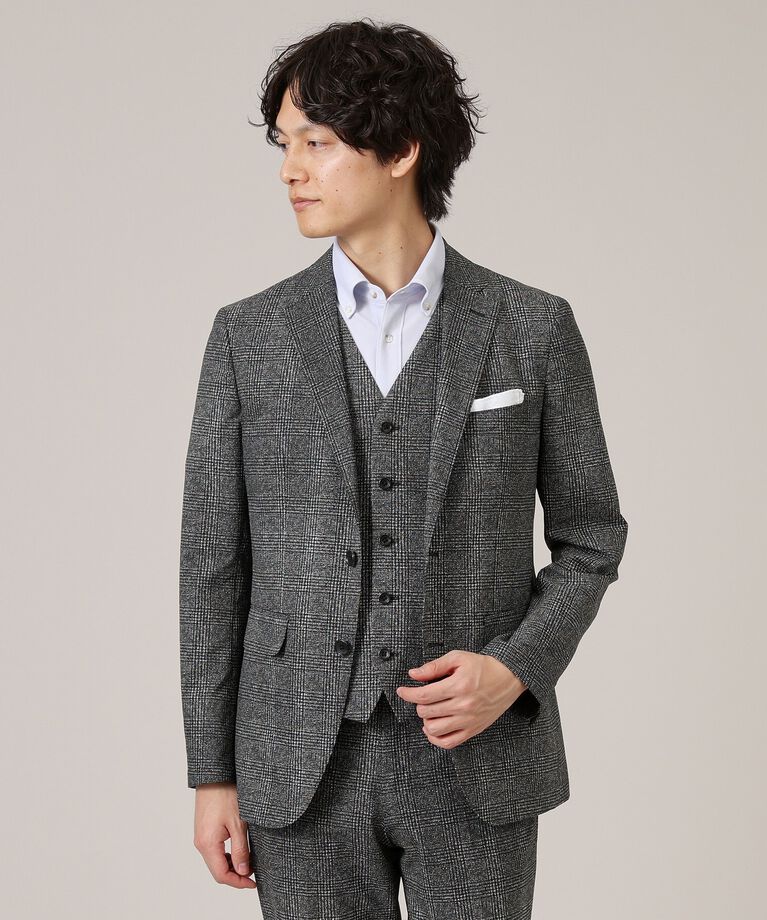 TAKEO KIKUCHI「【抗菌防臭】COOL DOTS（R）グレンチェック ジャケット」|テーラードジャケット|