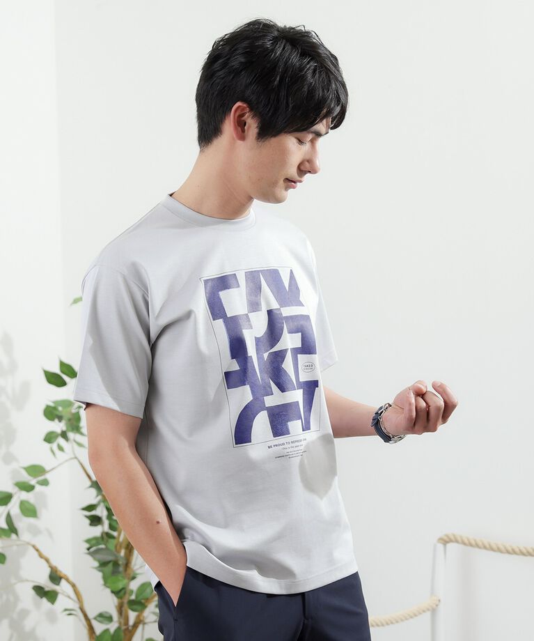 TAKEO KIKUCHI「【Made in JAPAN】パズル柄 半袖ポンチ Tシャツ」|Tシャツ・カットソー|