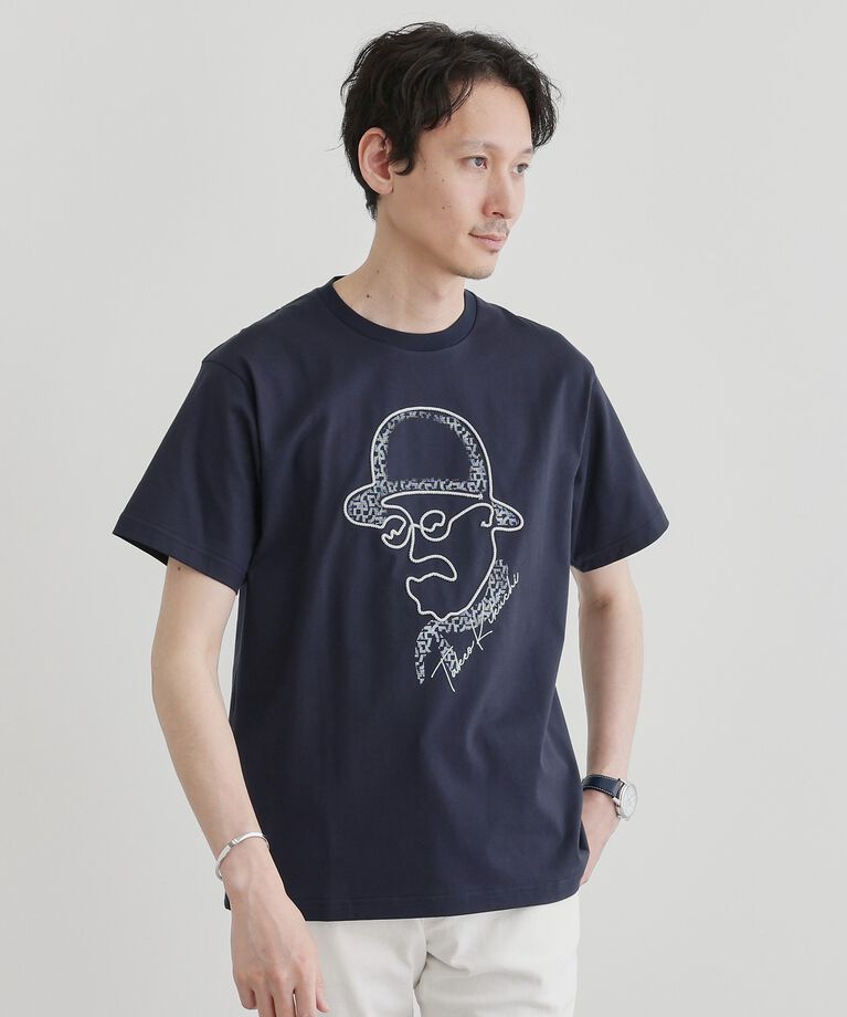 TAKEO KIKUCHI「【Sサイズ～】フェイスロープ刺繍 天竺Tシャツ」|Tシャツ・カットソー|ネイビー(094)