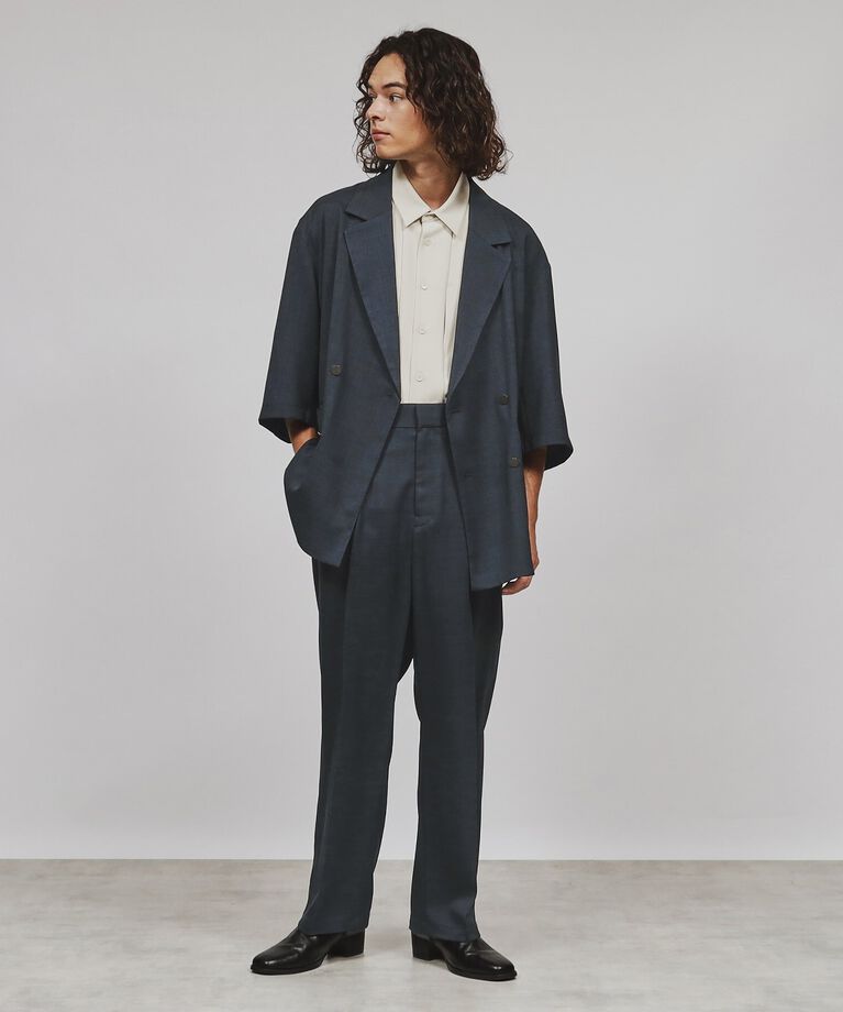 tk.TAKEO KIKUCHI「テックリネンルーズテーパードパンツ（セットアップ対応）」|その他|