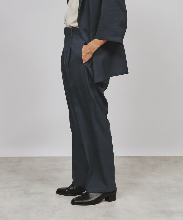 tk.TAKEO KIKUCHI「テックリネンルーズテーパードパンツ（セットアップ対応）」|その他|ﾌﾞﾙｰ(093)