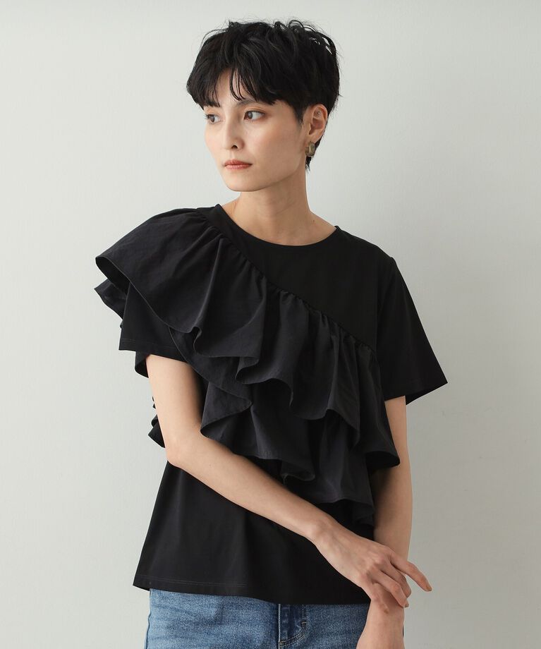 OPAQUE.CLIP「2段フリルカットソー【洗濯機洗い可】」|Tシャツ・カットソー|