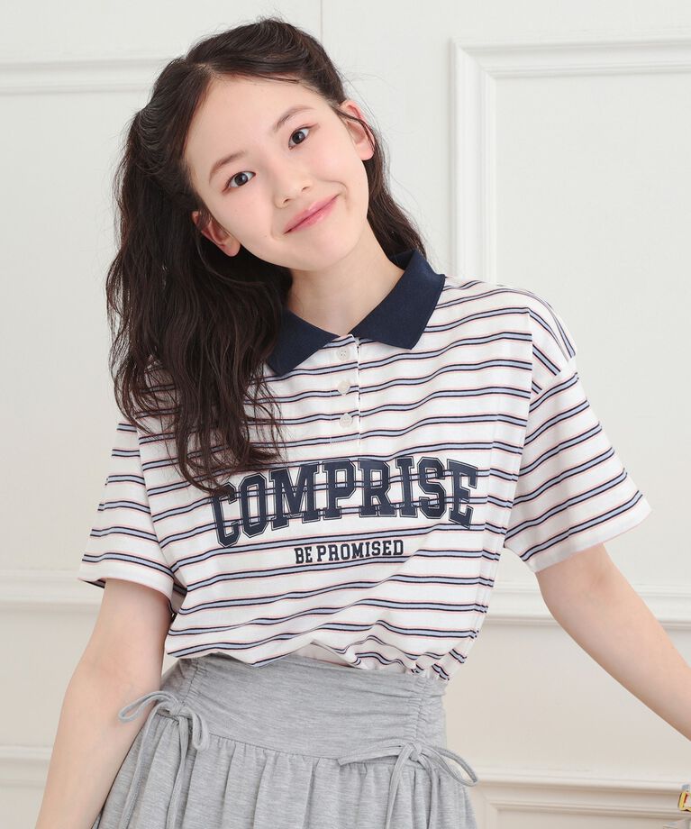 PINK-latte「ラガーシャツTシャツ」|Tシャツ・カットソー|オフホワイト(203