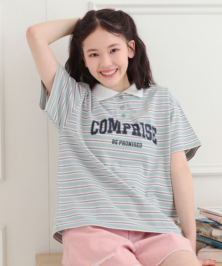 PINK-latte「ラガーシャツTシャツ」|Tシャツ・カットソー|