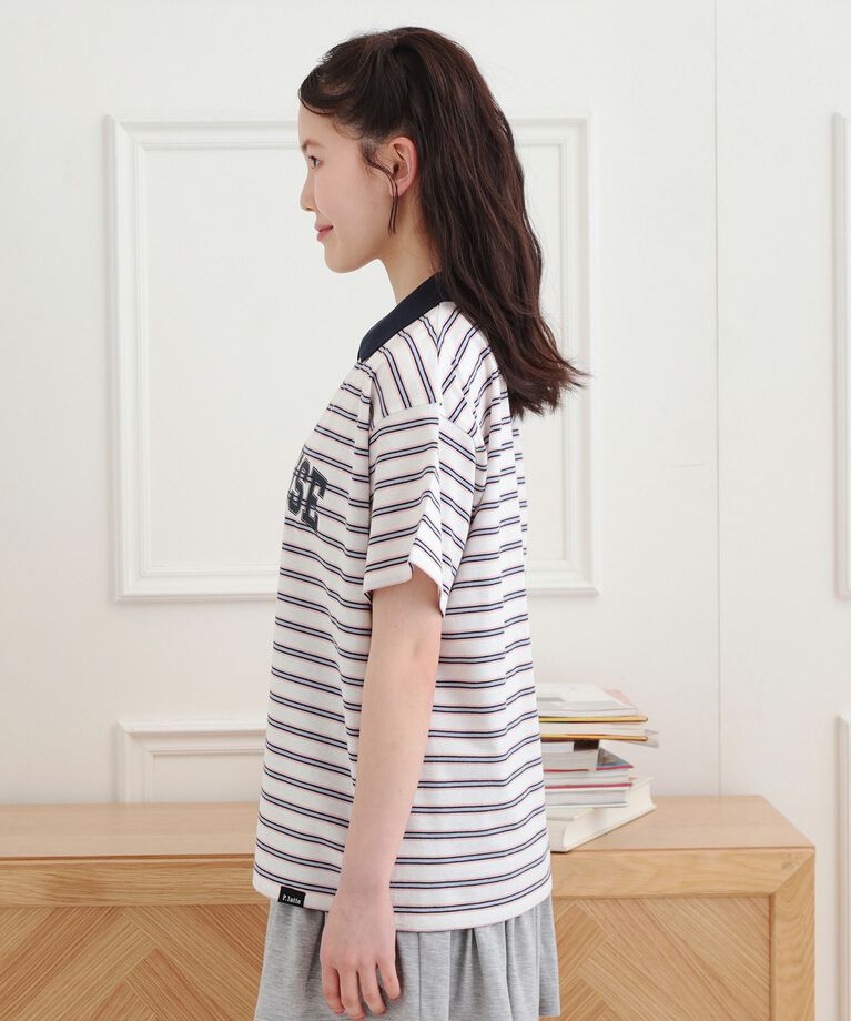 PINK-latte「ラガーシャツTシャツ」|Tシャツ・カットソー|
