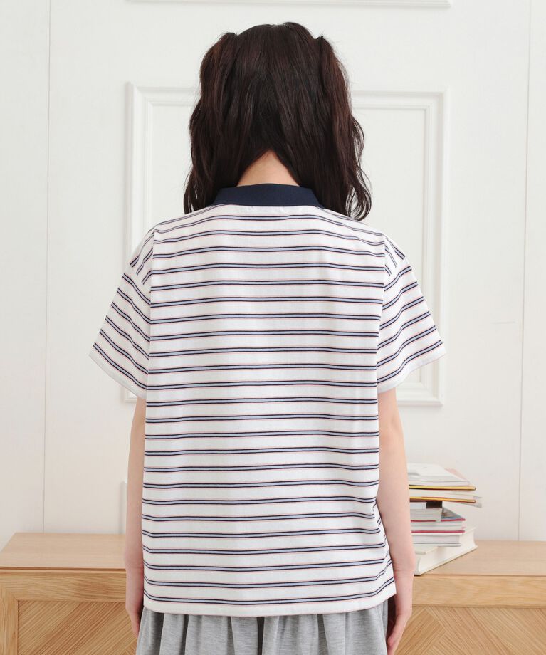 PINK-latte「ラガーシャツTシャツ」|Tシャツ・カットソー|