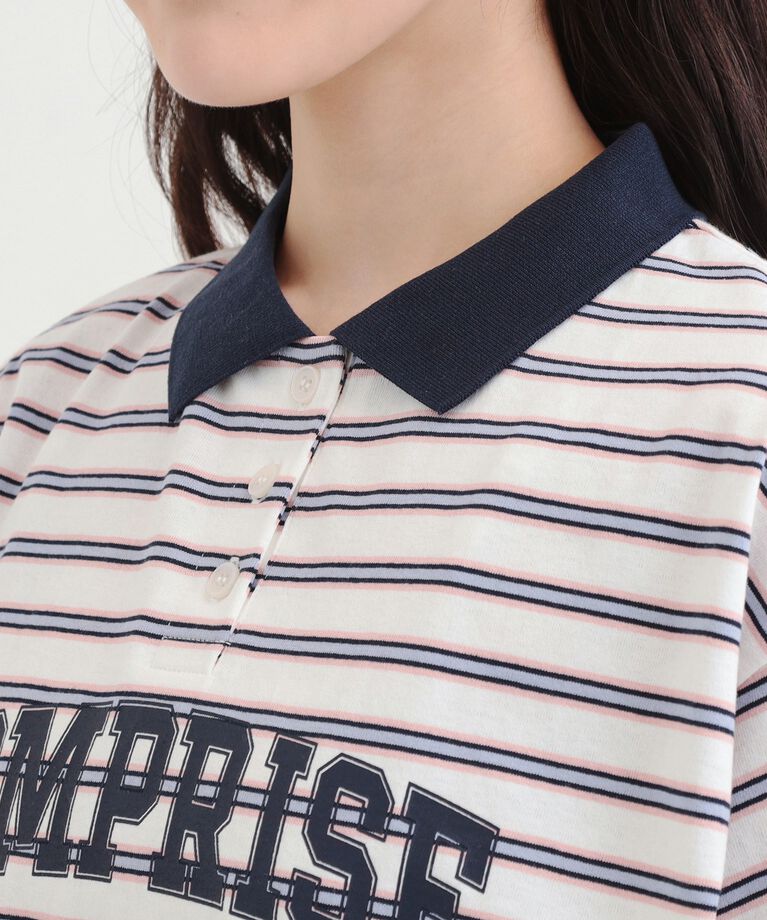 PINK-latte「ラガーシャツTシャツ」|Tシャツ・カットソー|