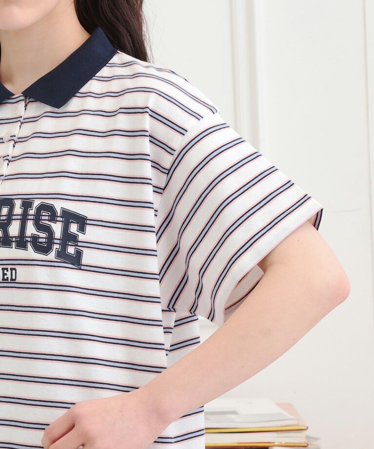 PINK-latte「ラガーシャツTシャツ」|Tシャツ・カットソー|