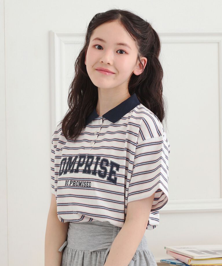 PINK-latte「ラガーシャツTシャツ」|Tシャツ・カットソー|