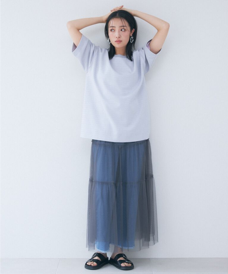 THE SHOP TK「【ユニセックスでオススメ】ポンチシャドーボーダー半袖Tシャツ」|Tシャツ・カットソー|