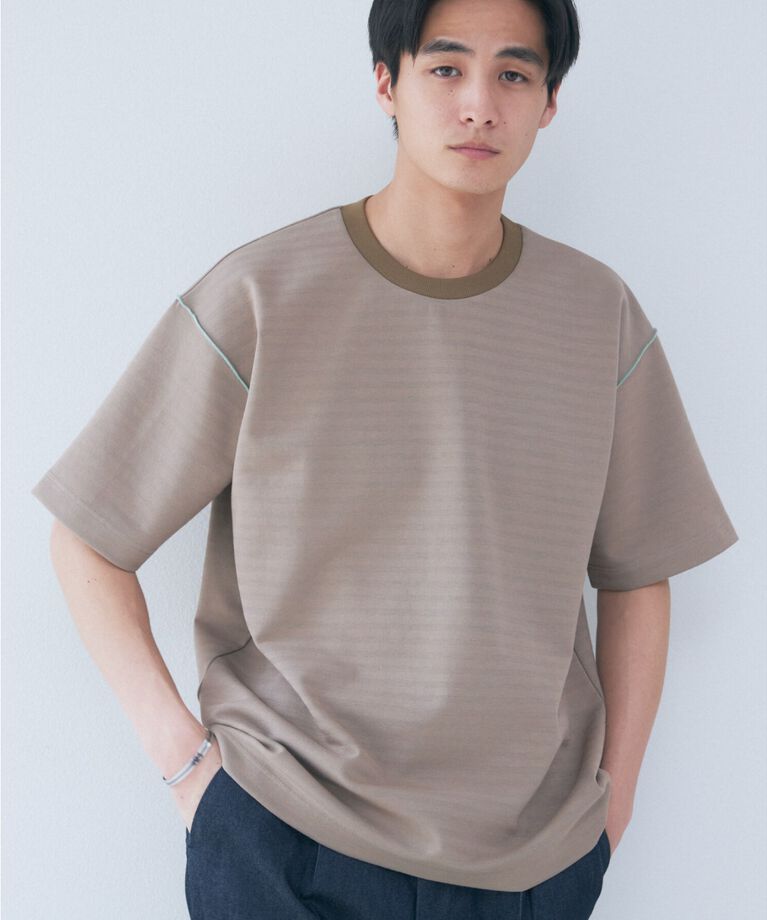 THE SHOP TK「【ユニセックスでオススメ】ポンチシャドーボーダー半袖Tシャツ」|Tシャツ・カットソー|