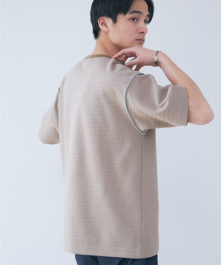 THE SHOP TK「【ユニセックスでオススメ】ポンチシャドーボーダー半袖Tシャツ」|Tシャツ・カットソー|