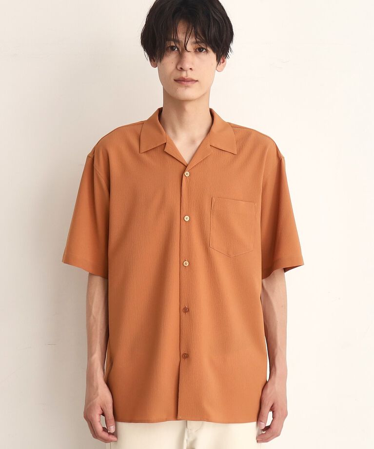 THE SHOP TK「楊柳オープンカラー半袖シャツ」|シャツ・ブラウス|