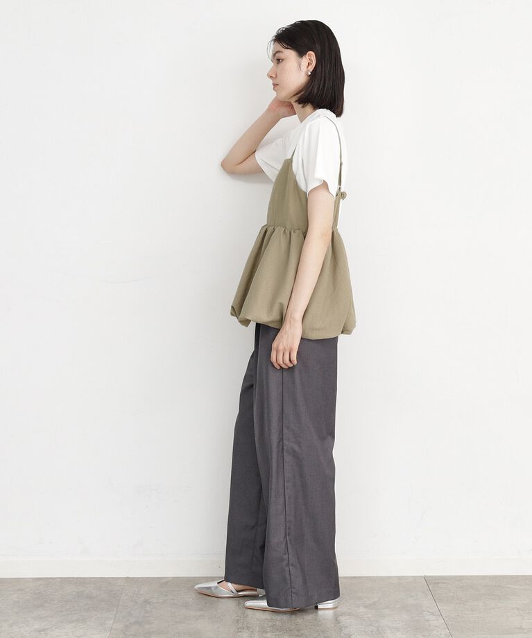 THE SHOP TK「【ヒルナンデス！で紹介】【2点セット】バルーンキャミ×Tシャツ/洗える」|その他|