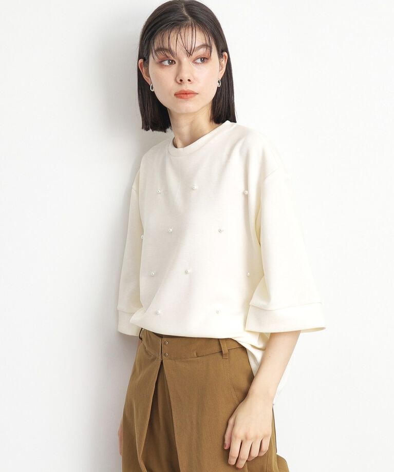 THE SHOP TK「パール付きプルオーバー【洗える】」|Tシャツ・カットソー|