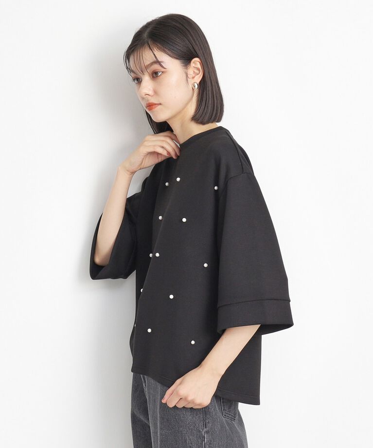 THE SHOP TK「パール付きプルオーバー【洗える】」|Tシャツ・カットソー|