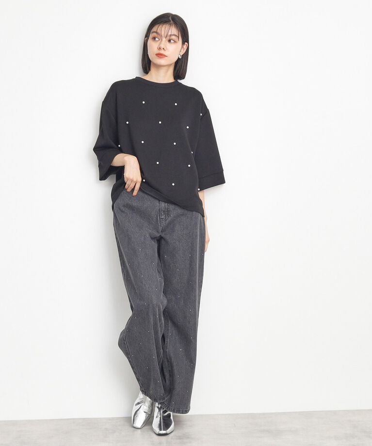 THE SHOP TK「パール付きプルオーバー【洗える】」|Tシャツ・カットソー|