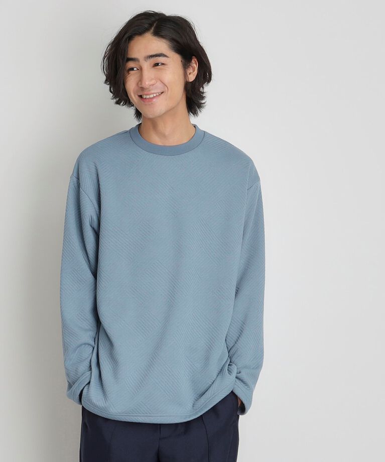 THE SHOP TK「ふくれキルティングフリースプルオーバー」|Tシャツ・カットソー|ブルー(092)