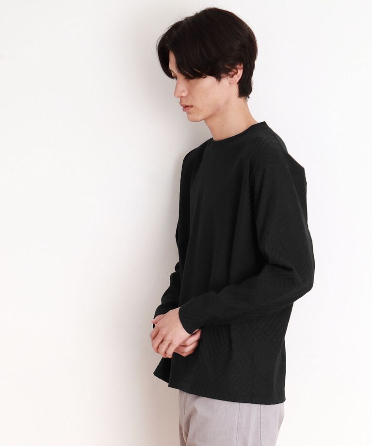 THE SHOP TK「リンクスジャカード長袖Tシャツ ON／OFF兼用」|Tシャツ・カットソー|