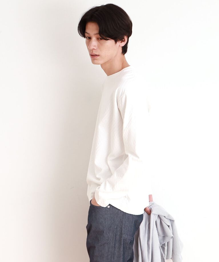 THE SHOP TK「リンクスジャカード長袖Tシャツ ON／OFF兼用」|Tシャツ・カットソー|