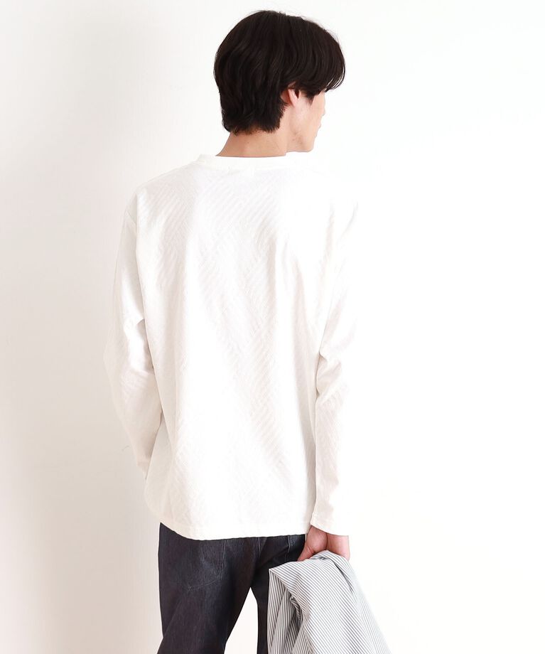 THE SHOP TK「リンクスジャカード長袖Tシャツ ON／OFF兼用」|Tシャツ・カットソー|