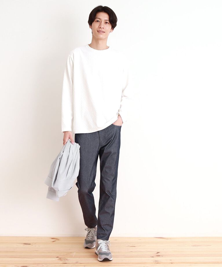 THE SHOP TK「リンクスジャカード長袖Tシャツ ON／OFF兼用」|Tシャツ・カットソー|