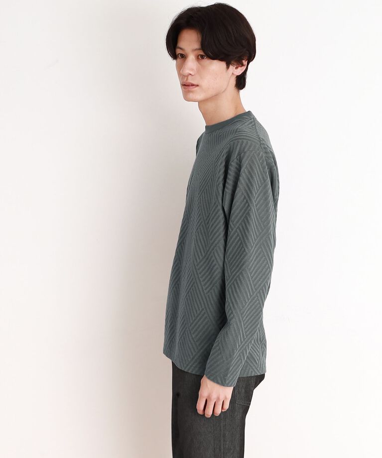 THE SHOP TK「リンクスジャカード長袖Tシャツ ON／OFF兼用」|Tシャツ・カットソー|