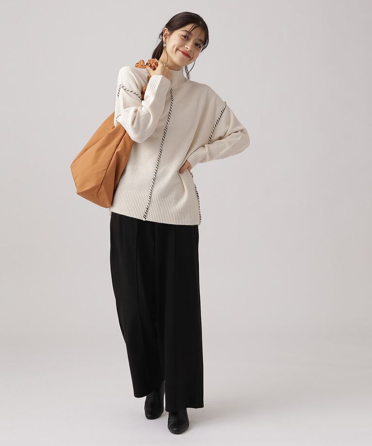 SHOO･LA･RUE「もちもち ピンタックワイドパンツ【SHOO WARM/ストレッチ】」|その他|