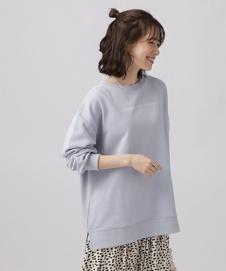 SHOO･LA･RUE「【体型カバー】季節の変わり目に ロゴ アソート 裏毛スウェット」|パーカー|