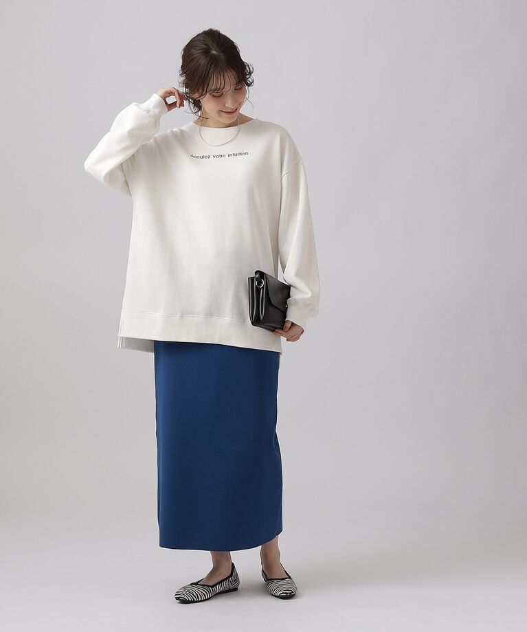 SHOO･LA･RUE「【体型カバー】季節の変わり目に ロゴ アソート 裏毛スウェット」|パーカー|
