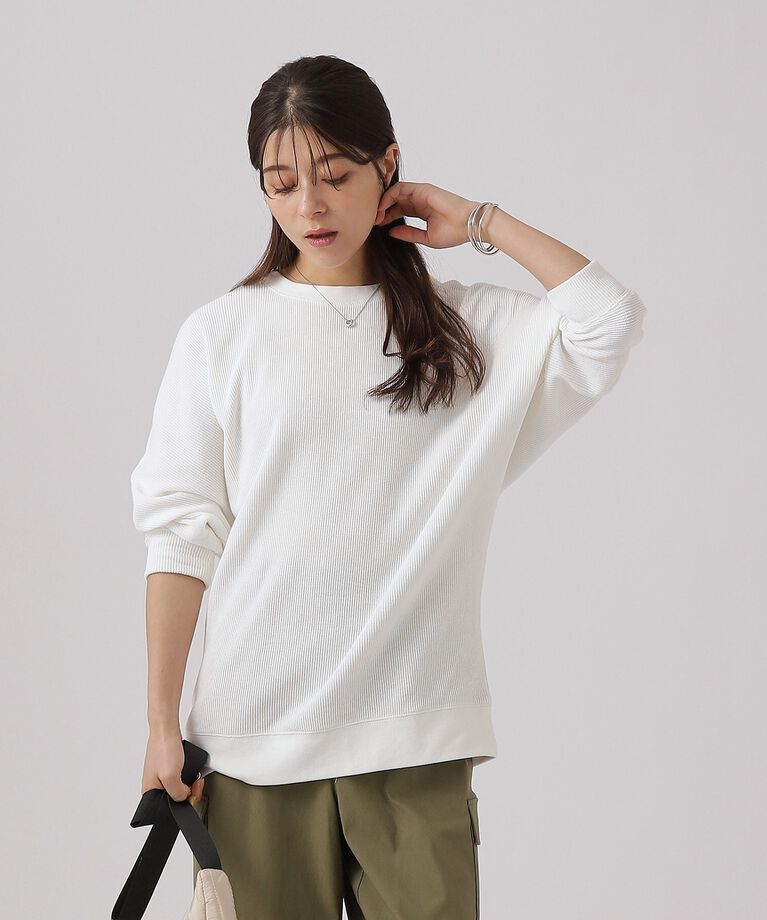 SHOO･LA･RUE「変形リブドルマン8分袖トップス」|Tシャツ・カットソー|