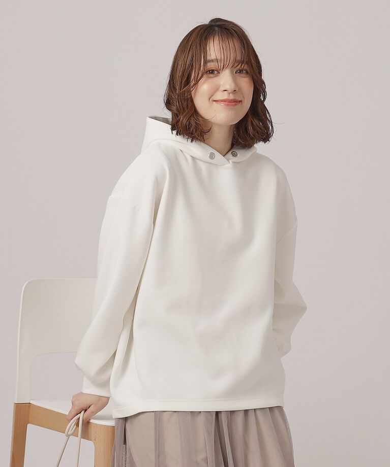 SHOO･LA･RUE「【洗える】なめらかタッチ ダンボールフーディー」|パーカー|ホワイト(001)