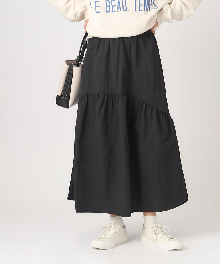 SHOO･LA･RUE「ふんわりナイロン ティアードスカート」|スカート|
